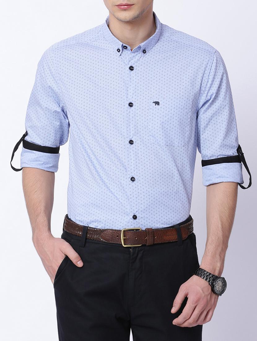 blue cotton casual shirt - 15292771 - Zoom Image - 1