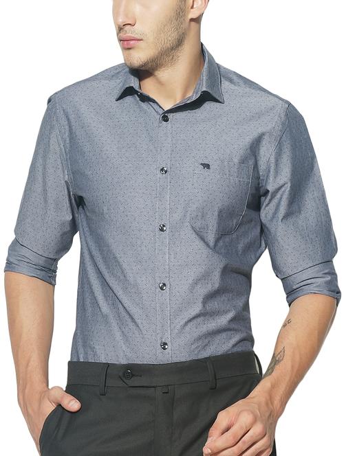 blue cotton casual shirt - 15292787 - Standard Image - 1