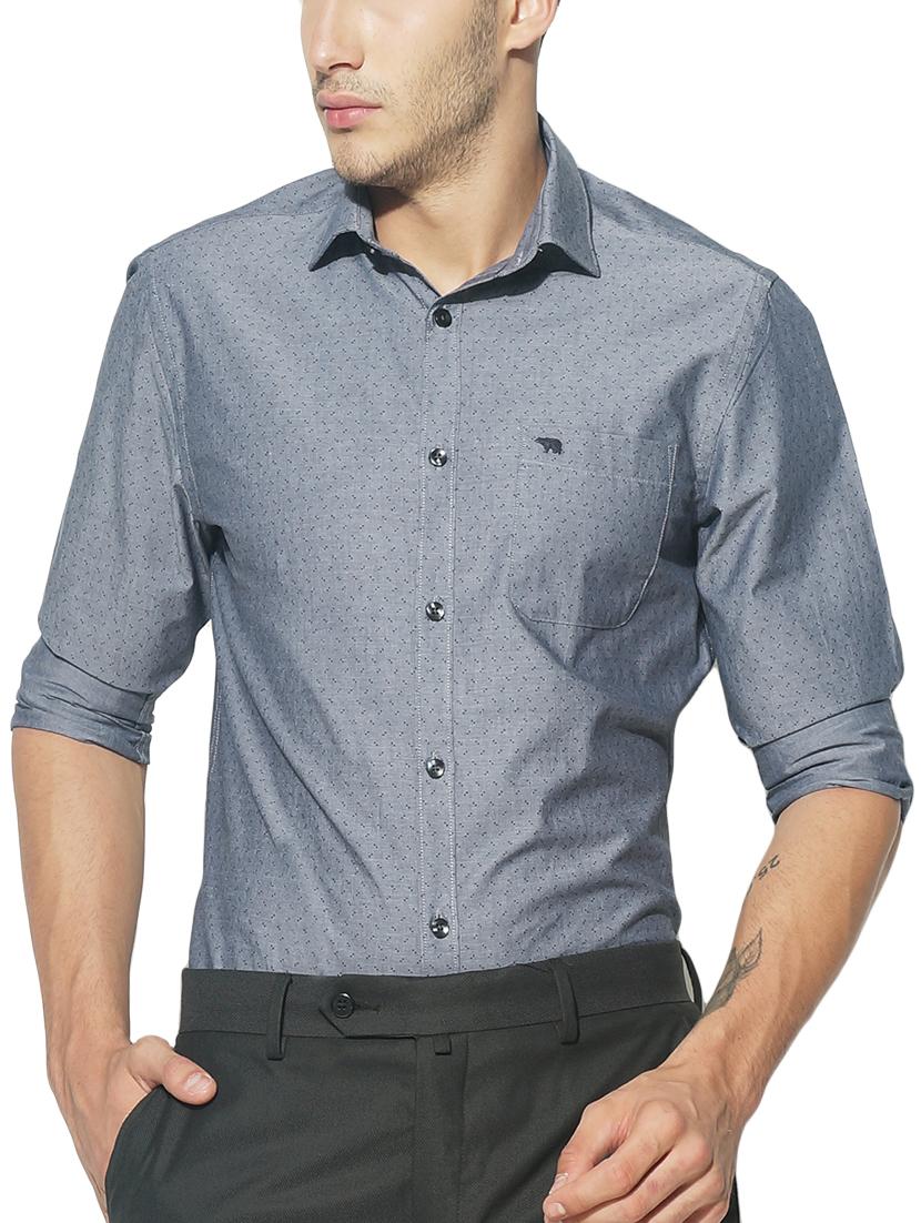blue cotton casual shirt - 15292787 - Zoom Image - 1