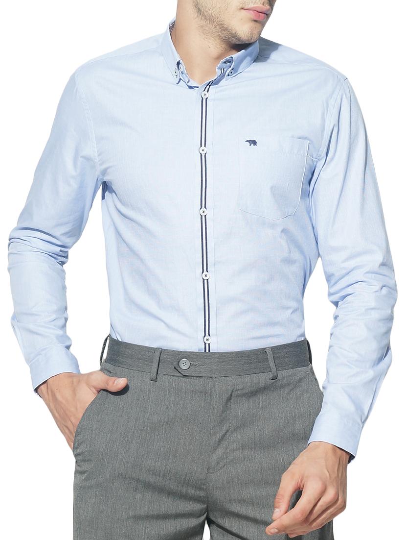 blue cotton formal shirt - 15292816 - Zoom Image - 1