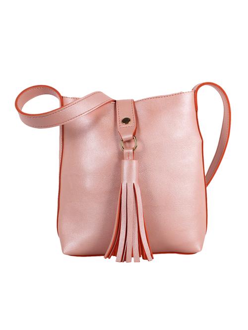 pink leatherette (pu) regular sling bag - 15293279 - Very Small Image - 1