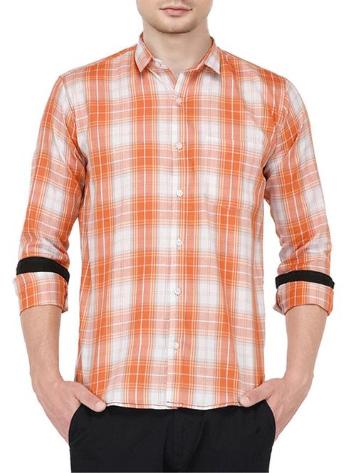 orange cotton casual shirt - 15293403 - Standard Image - 1