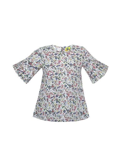 bell sleeved quirky print top - 15293419 - Standard Image - 1