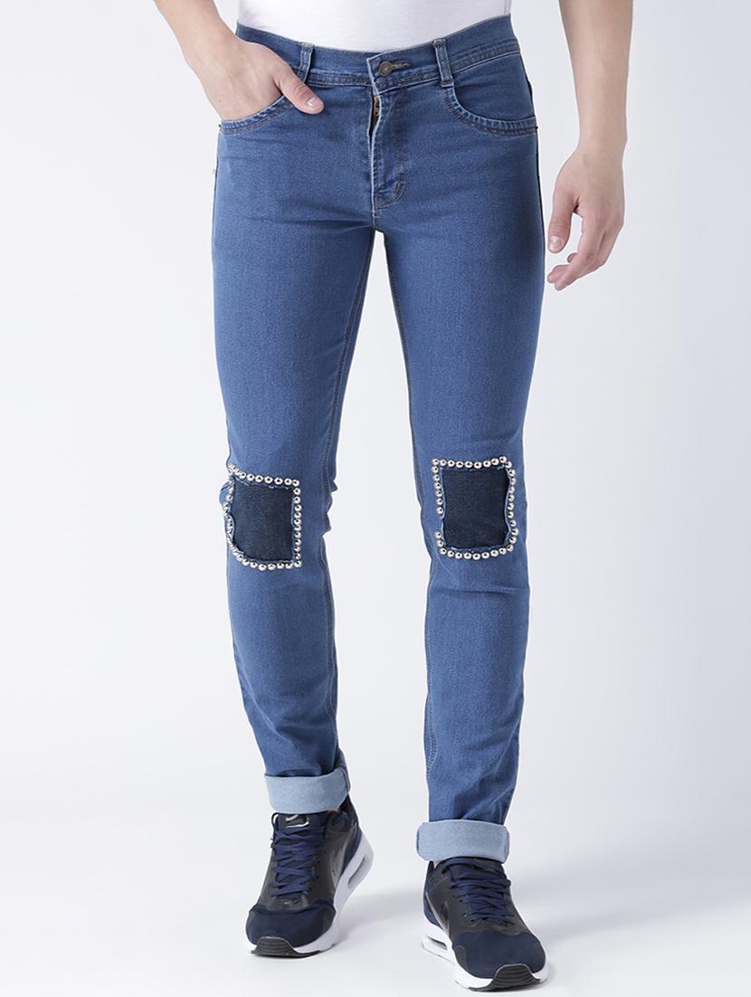 blue denim patched jeans - 15293447 - Zoom Image - 1