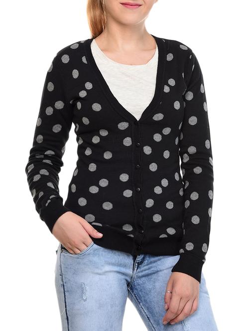 black cotton cardigan - 15293480 - Standard Image - 1