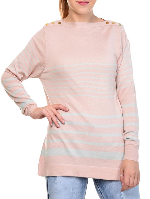pink striped viscose pullover - 15293484 - Standard Image - 1