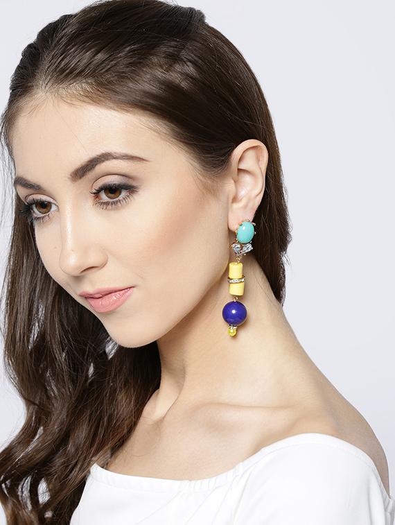 blue metal drop earring - 15295961 - Zoom Image - 1