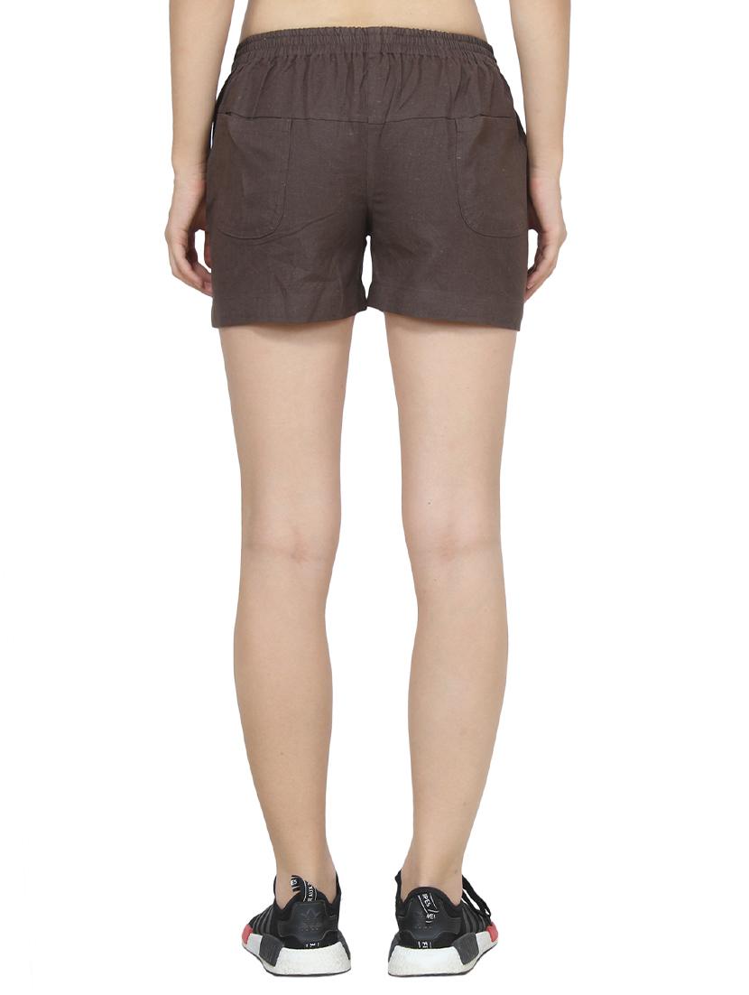 brown cotton shorts - 15296239 - Zoom Image - 3