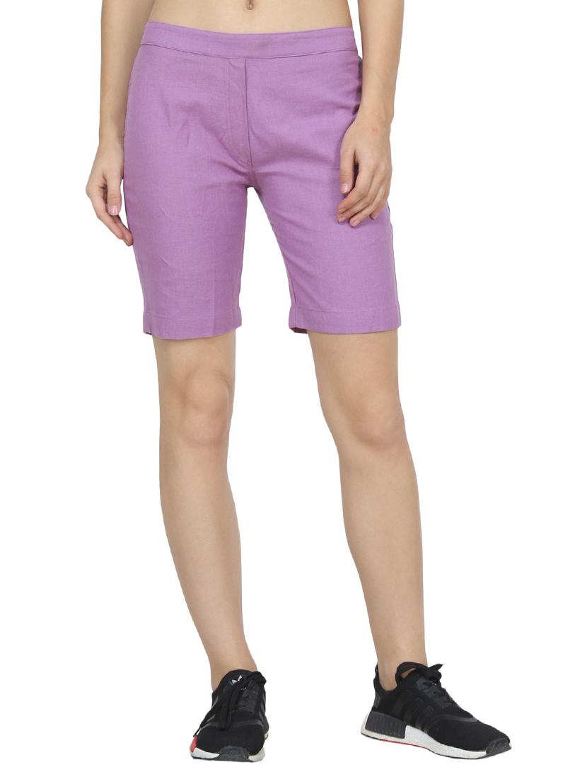 purple cotton shorts - 15296242 - Zoom Image - 1