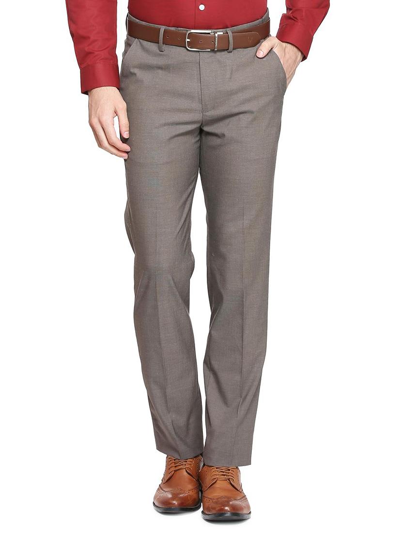 grey polyester blend flat front formal trouser - 15296332 - Zoom Image - 1