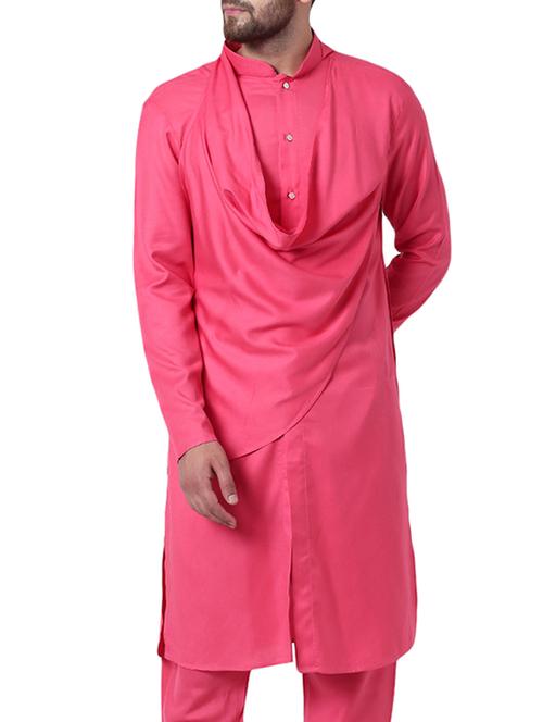 pink rayon long kurta - 15296444 - Standard Image - 1