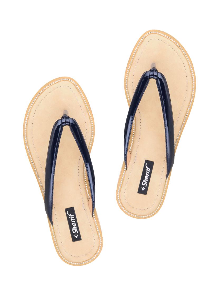 navy toe separator flip flop - 15296566 - Zoom Image - 1