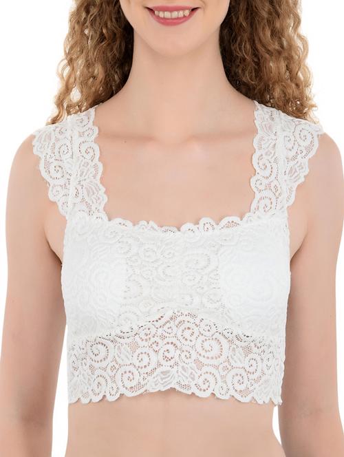 scallop hem lace bralette - 15297118 - Standard Image - 1