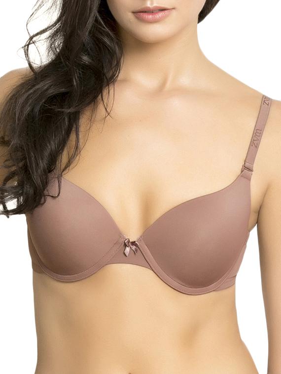 beige solid nylon push up bra - 15297258 - Zoom Image - 1
