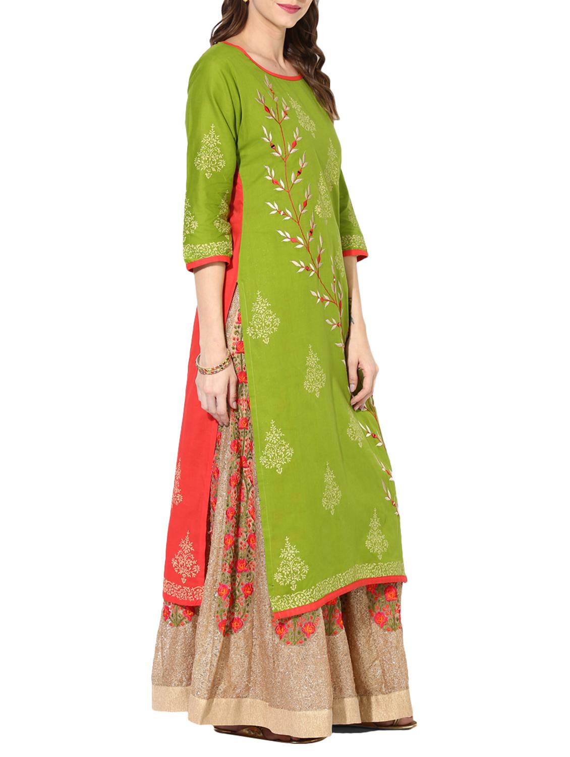 straight embroidered kurta - 15297635 - Zoom Image - 2