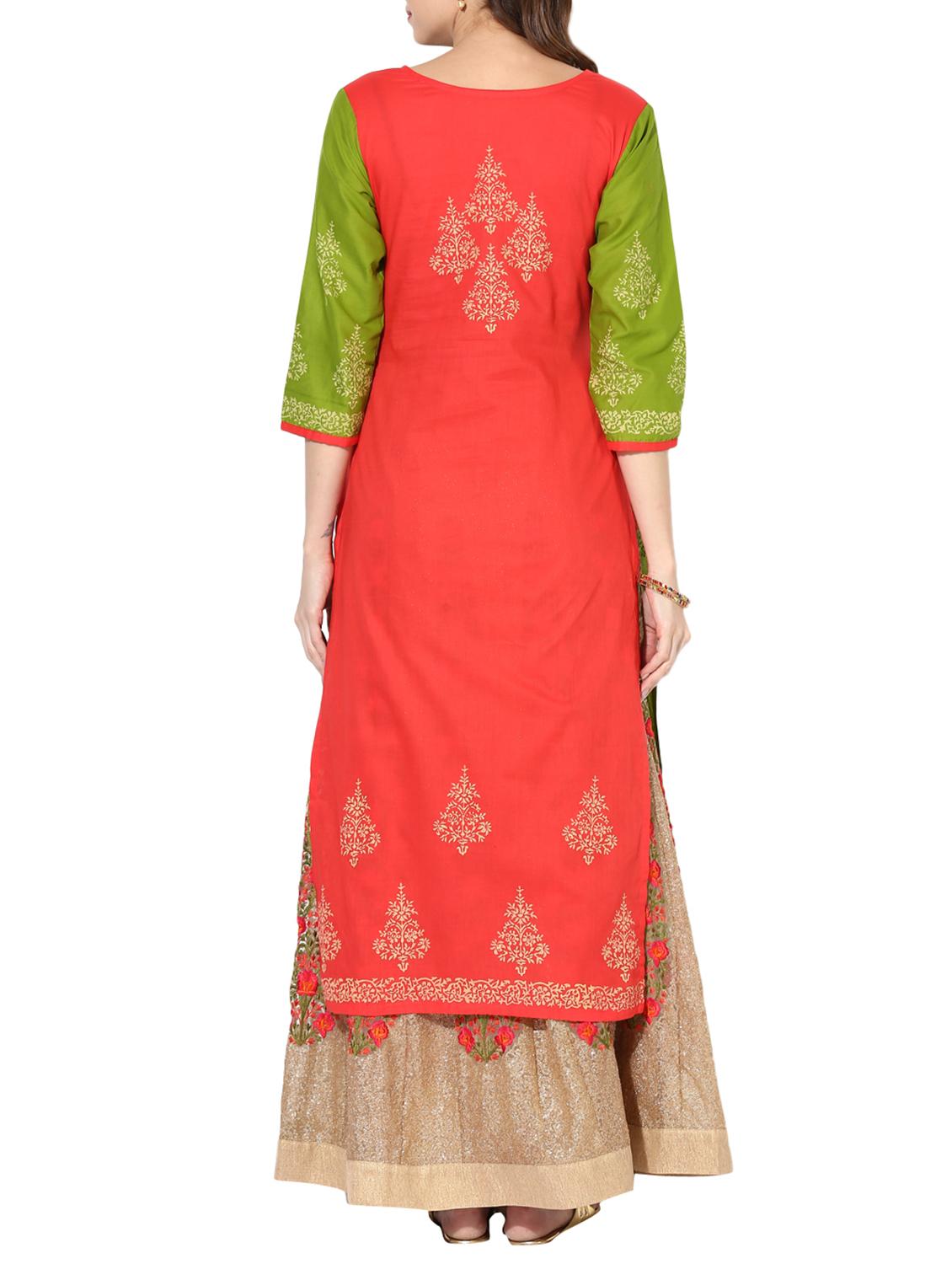 straight embroidered kurta - 15297635 - Zoom Image - 3