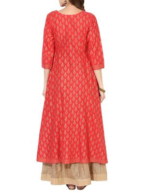 block printed flared kurta - 15297636 - Standard Image - 3
