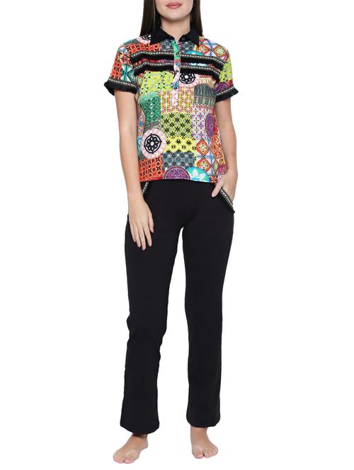 printed nightwear pajama set - 15300185 - Very Small Image - 1