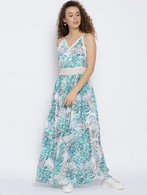 white viscose maxi dress - 15300778 - Standard Image - 1