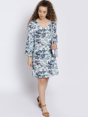white viscose aline dress - 15300781 - Standard Image - 4