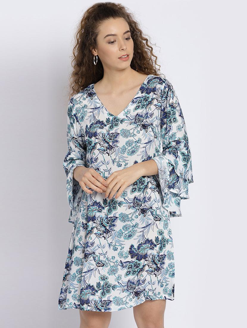 white viscose aline dress - 15300781 - Zoom Image - 1