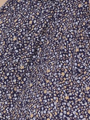 blue printed pleated top - 15300794 - Standard Image - 5