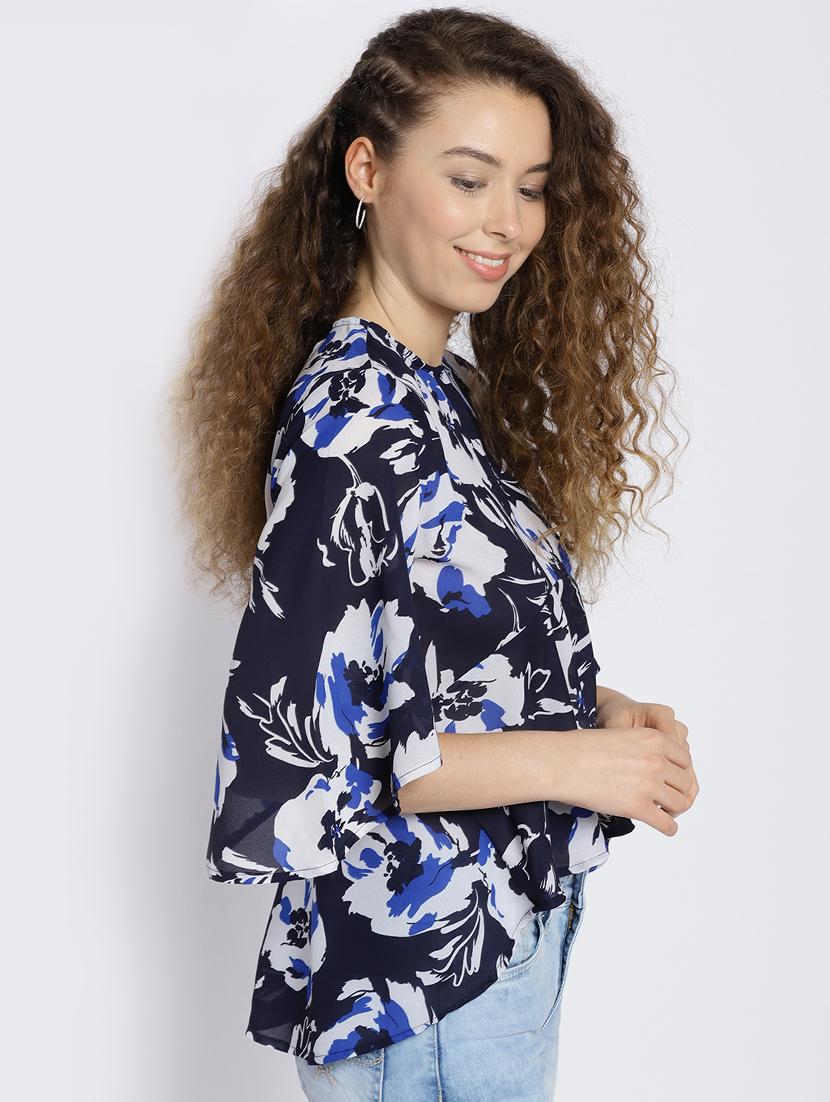 bell sleeved floral high-low top - 15300805 - Zoom Image - 2