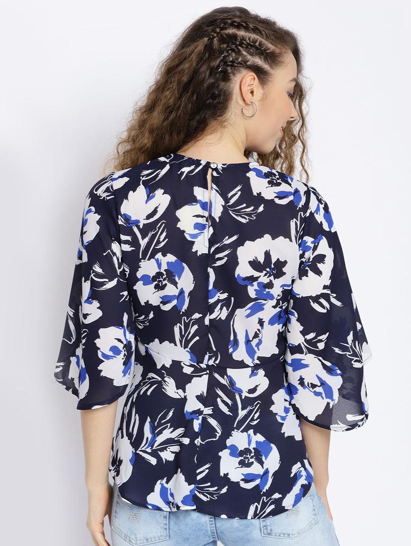 bell sleeved floral high-low top - 15300805 - Zoom Image - 3