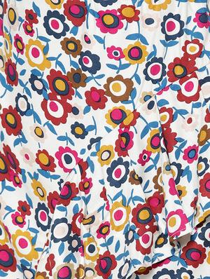 white floral rayon a-line skirt - 15300808 - Standard Image - 5