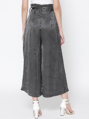 black striped flared palazzo - 15300876 - Standard Image - 3