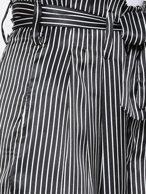 black striped flared palazzo - 15300876 - Standard Image - 5