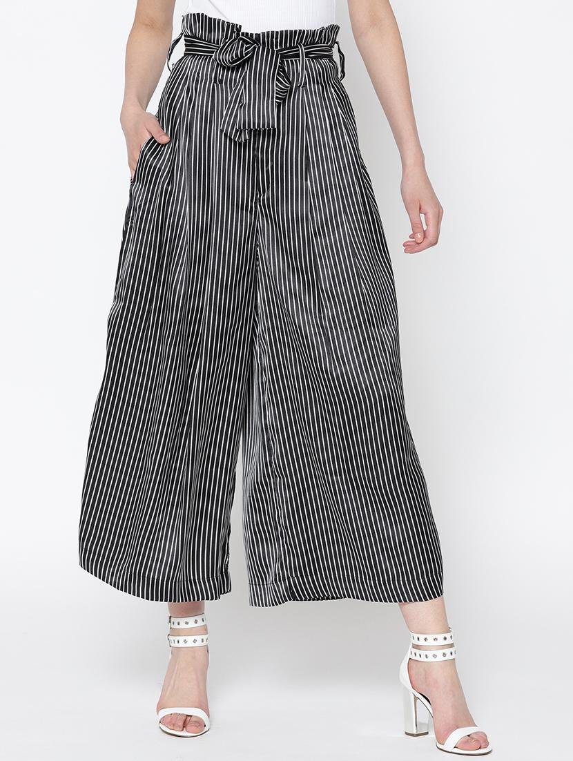 black striped flared palazzo - 15300876 - Zoom Image - 1