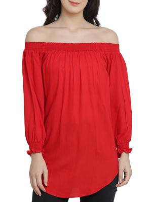 off shoulder elasticated neck tunic - 15301069 - Standard Image - 1