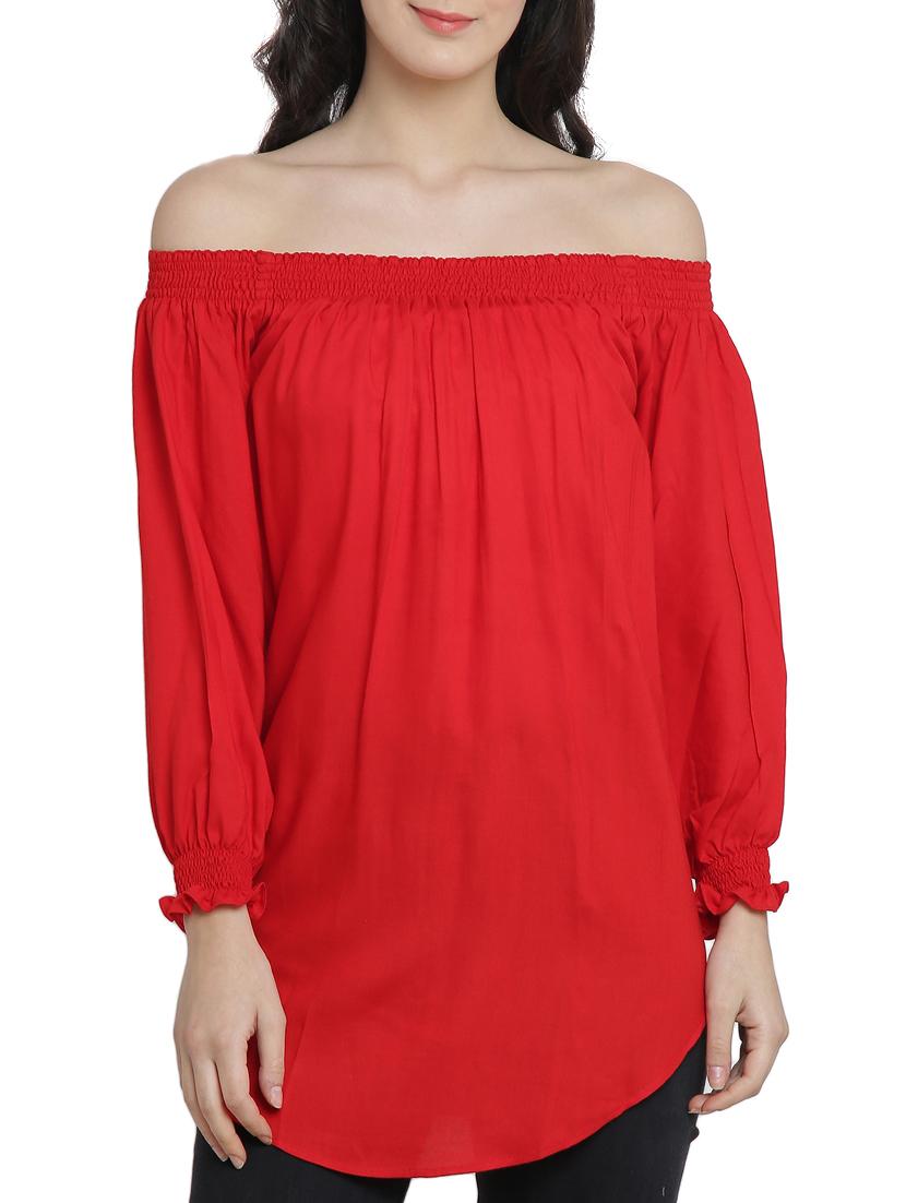off shoulder elasticated neck tunic - 15301069 - Zoom Image - 1