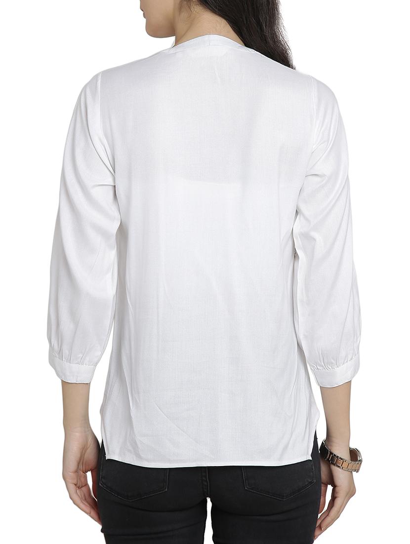 Frill Detail Placket tie-up neck shirt - 15301148 - Zoom Image - 3
