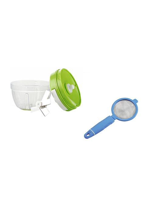 1 pc easy pull onion garlic vegetable fruit cutter crusher chopper + 1 pc milk tea coffee strainer - 15301200 - Standard Image - 1