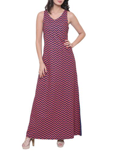 a-line chevron maxi dress - 15301391 - Very Small Image - 1