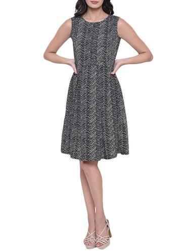 chevron print a-line dress - 15301392 - Very Small Image - 1