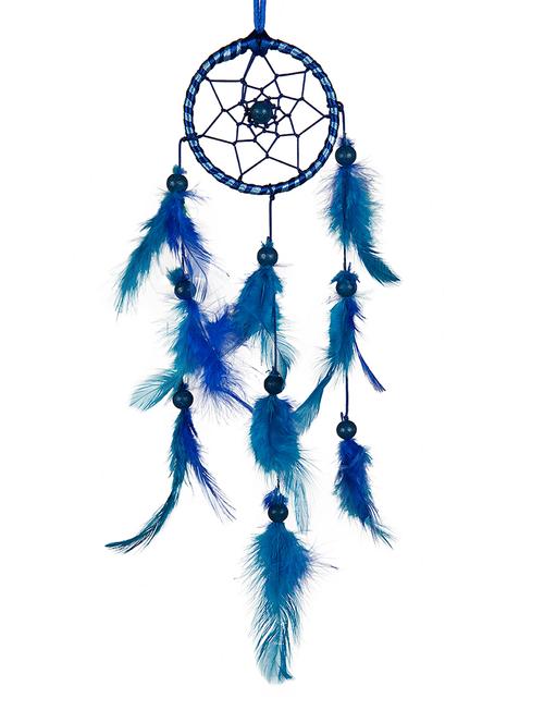 Dream Catcher Wall Hanging Handmade Beaded Circular Net with Feather Decoration Ornaments Size 7.5cm Diameter - 15301586 - Standard Image - 1