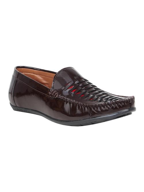 brown patent leather slip on loafer - 15302185 - Standard Image - 1