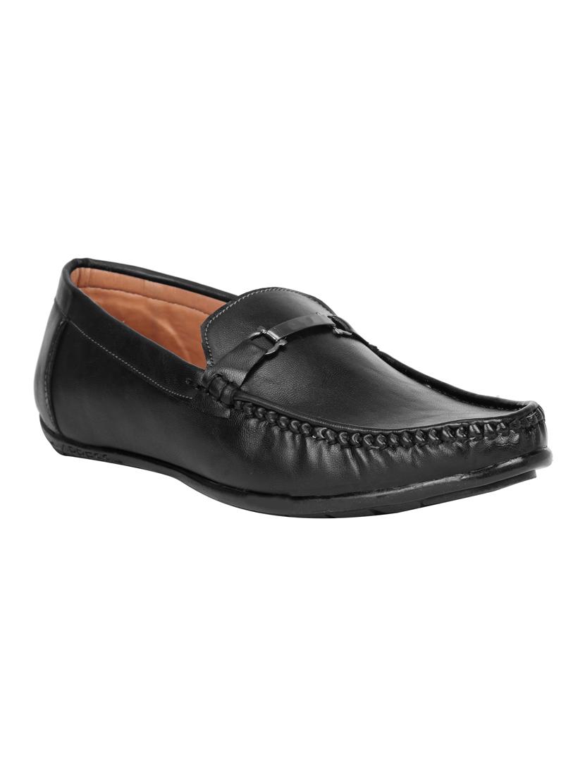 black leatherette slip on loafer - 15302193 - Zoom Image - 1