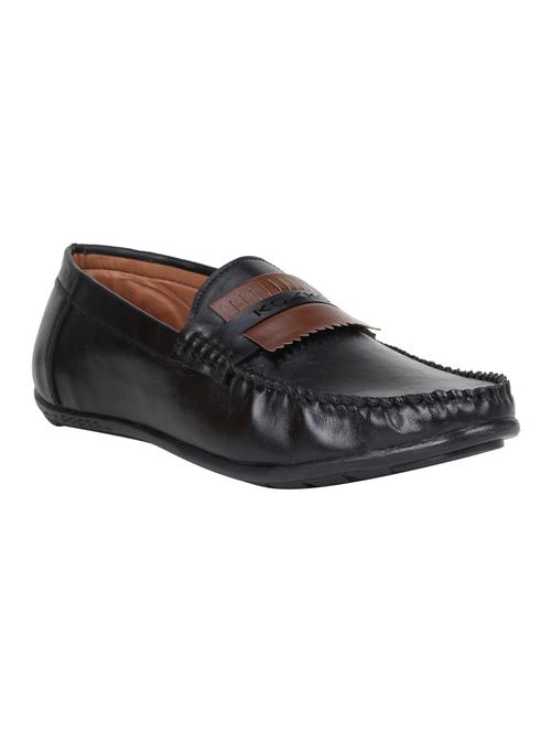 black leatherette slip on loafer - 15302198 - Standard Image - 1
