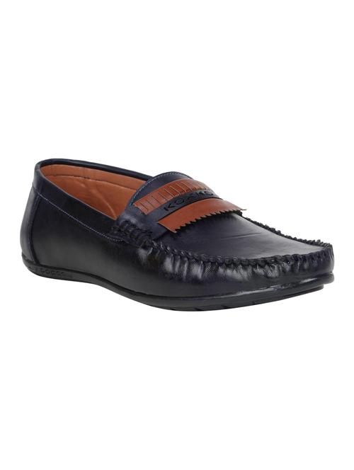 navy leatherette slip on loafer - 15302200 - Standard Image - 1