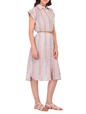 striped belted shirt dress - 15302814 - Standard Image - 2