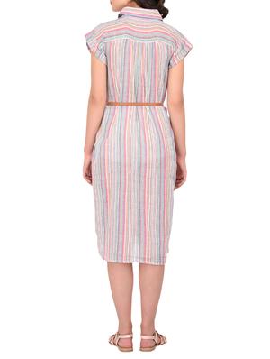 striped belted shirt dress - 15302814 - Standard Image - 3