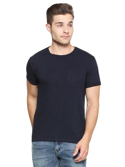 navy blue cotton pocket t-shirt - 15303175 - Very Small Image - 1