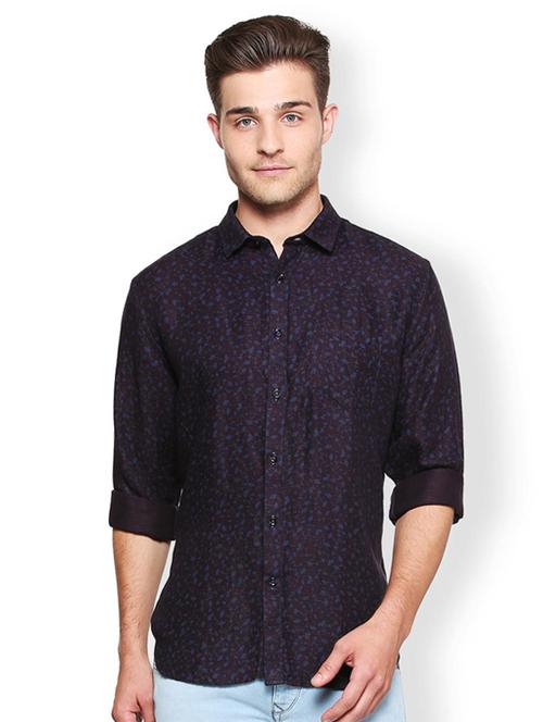 blue cotton linen casual shirt - 15303196 - Very Small Image - 1