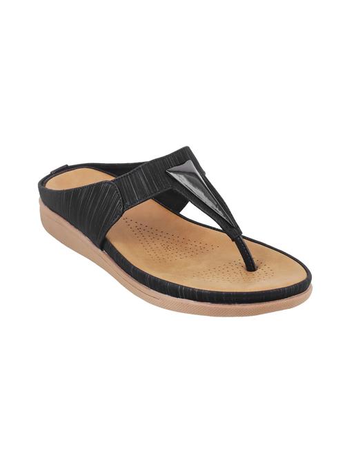 black leatherette slippers - 15303956 - Standard Image - 1