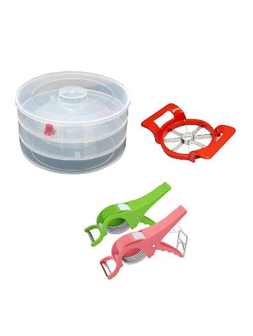 1 pc apple cutter + 2 pcs 5x speed vegetable cutter with piller + 1pc sprout maker - 15304370 - Standard Image - 1