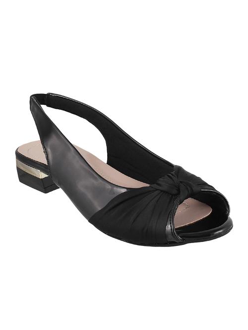 black faux leather back strap sandals - 15304963 - Standard Image - 1